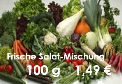 Salatbecher-Mischung - Schalen-Etiketten selbst gedruckt